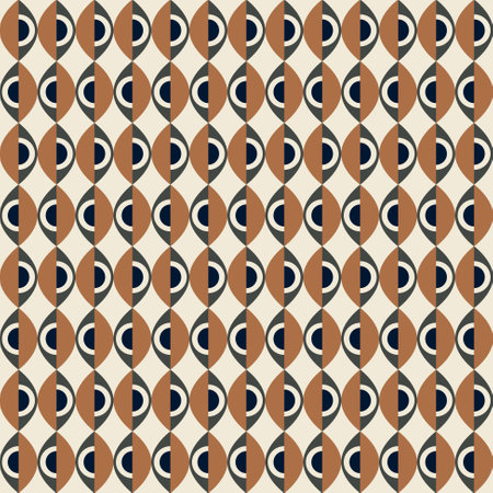 Seamless abstract geometric pattern. Retro style repeat background for fabric, textile print or wallpaper design. Vector Illustration.のイラスト素材