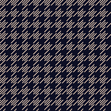 Houndstooth trendy pattern for fabric, wallpaper and tablecloths. Retro Hounds-tooth plaid geometry blue and beige texture background.のイラスト素材