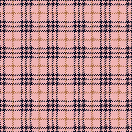 Classic tweed plaid style pattern. Geometric check print in pink and blue color. Classical English background Glen plaid for textile fashion design.のイラスト素材