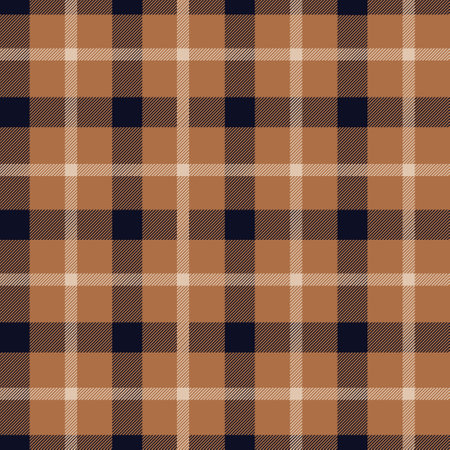 Classic tweed plaid style pattern. Geometric check print in brown and blue color. Classical English background Glen plaid for textile fashion design.のイラスト素材