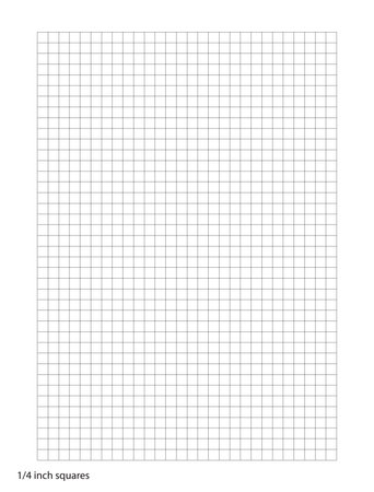 Graph Paper quarter inch squares printable template A4 notebook format. Graph gray grid for college, journals, diary or math engineering grid line printable.のイラスト素材