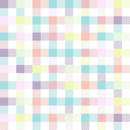 Checkered gingham print, spring picnic tablecloth plaid  pattern. Traditional square  background for...