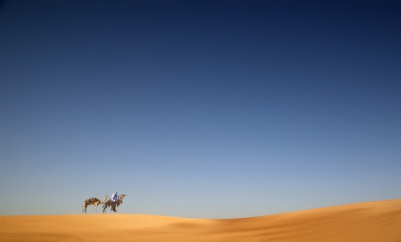 Caravan of camel on sahara´s desertの写真素材