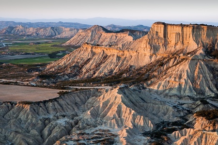 Eroded desert near Pamplona,Spainの写真素材