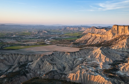 Eroded desert near Pamplona,Spainの写真素材