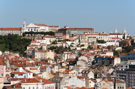 Beautiful view of Lisbon old city, Portugalの写真素材