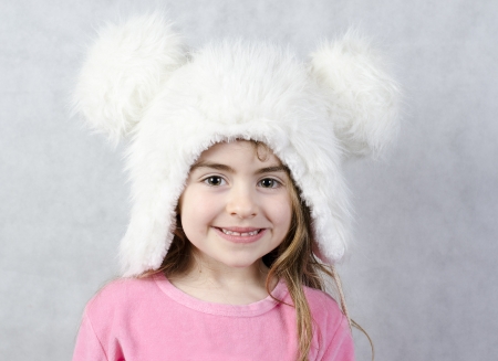 Portrait of a beautiful girl  isolated on whiteの写真素材