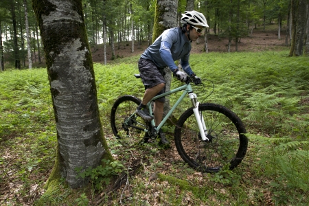 Rider in action at Freestyle Mountain Bike Sessionの写真素材