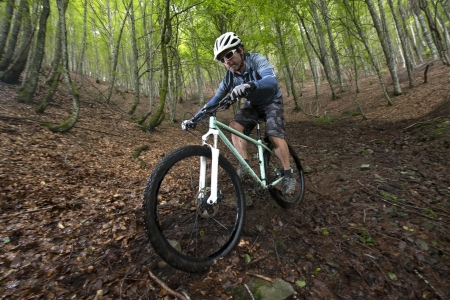 Rider in action at Freestyle Mountain Bike Sessionの写真素材