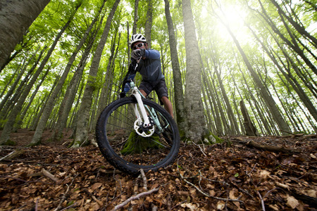 Rider in action at Freestyle Mountain Bike Sessionの写真素材