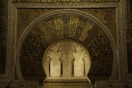 CORDOBA, SPAIN - JULY 13: Interior view of Mezquita cathedral on July 10, 2010 in Cordoba. Famous former mosque and currently cathedral is a UNESCO World Heritage Site.のeditorial素材