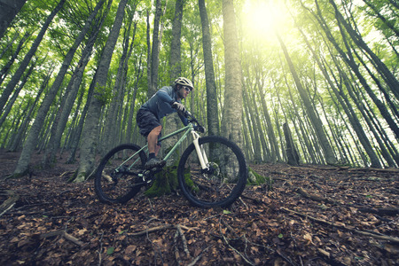Rider in action at Freestyle Mountain Bike Sessionの写真素材
