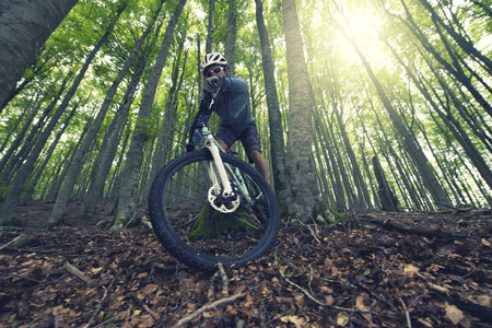 Rider in action at Freestyle Mountain Bike Sessionの写真素材
