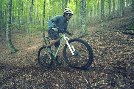 Rider in action at Freestyle Mountain Bike Sessionの写真素材