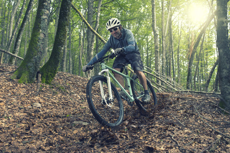 Rider in action at Freestyle Mountain Bike Sessionの写真素材