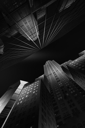 New York City skycrapers on black and whiteの写真素材