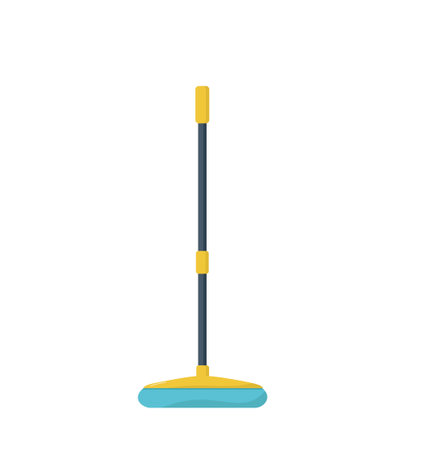 Cleaning floor mop isolated on white background. Icon vector illustration.のイラスト素材