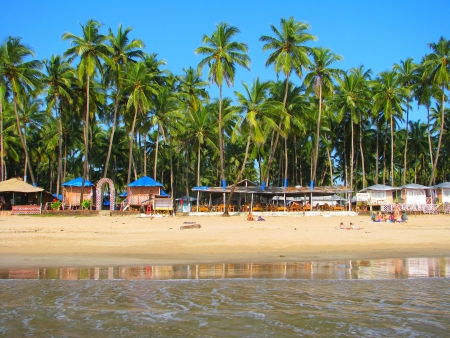 Tropical beach of Palolem, Goa, Indiaの写真素材
