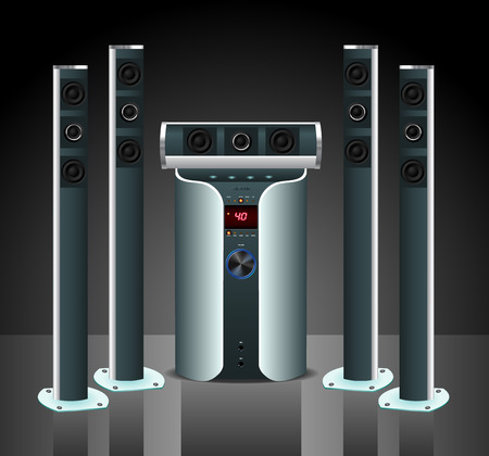Vector maket of acoustic systems body for home movie theaterのイラスト素材