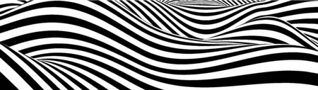 Black and white hallucination. Optical illusion. Twisted illustration. Abstract futuristic...