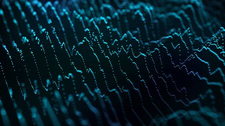 Abstract wave of many points. Futuristic background illustration. 3d renderingの写真素材