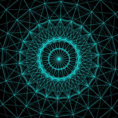 Black and white hallucination. Optical illusion. Dynamic wave. Vector.のイラスト素材