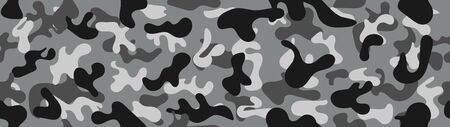 Camouflage in an urban style. Camo in black and gray colors. Seamless pattern. Vector illustration.のイラスト素材