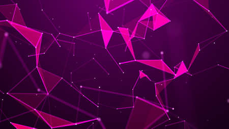 Digital plexus of many glowing lines and dots. Abstract futuristic background. 3D rendering