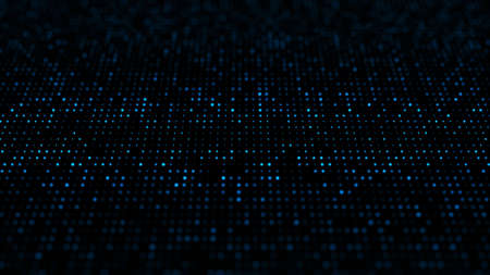 Glowing particles. Abstract futuristic background from many luminous dots. Dust particles. 3d...