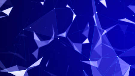 Digital plexus of many glowing lines and dots. Abstract futuristic background. 3D renderingの写真素材