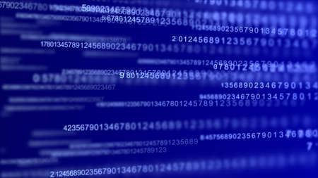 Matrix of random numbers. Binary computer code. Abstract digital background. 3d renderingの写真素材