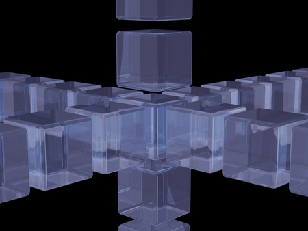 abstract background composed by glass cubesの写真素材