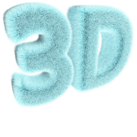 Woollen inscription 3D on a white backgroundの写真素材