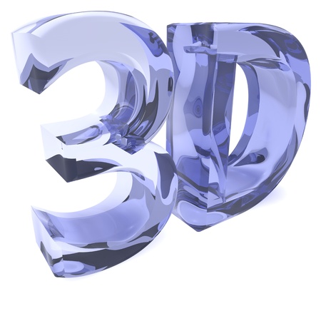 Inscription 3D from water on a white backgroundの写真素材