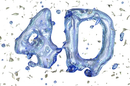 Inscription "4D" from waterの写真素材