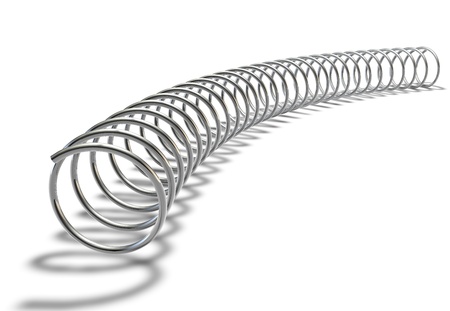 Metal spring on a white backgroundの写真素材