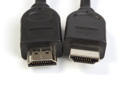 HDMI cable close-up isolated on white background