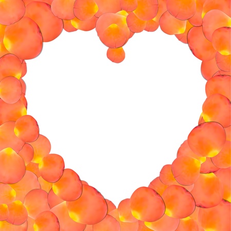 Frame in the shape of heart made of rose petals Vectorのイラスト素材