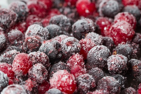 Frozen fruits and berries in the macro scaleの写真素材