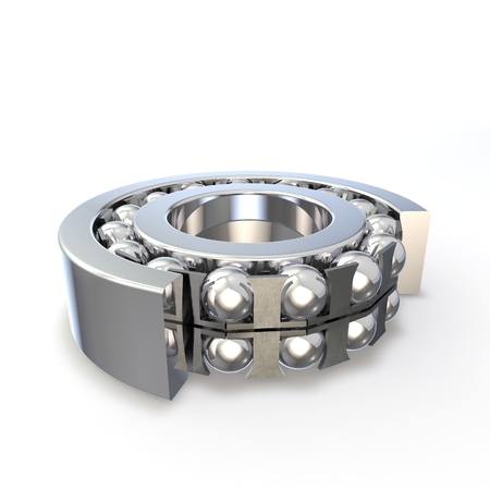 Ball bearing in the cut form. Isolated background. 3D renderの写真素材
