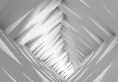 Abstract tunnel in the gray notes. The light at the end of the tunnel. 3D illustrationの写真素材