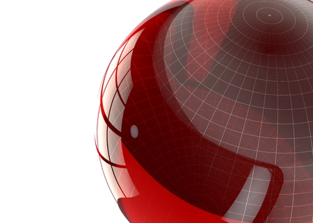 Abstract futuristic background red glass geometric shapes. Isolated background. 3D illustrationの写真素材