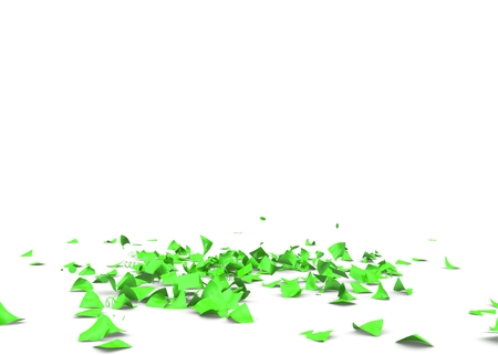 Bright and colorful confetti flying on the floor. Isolated background. 3D illustrationの写真素材
