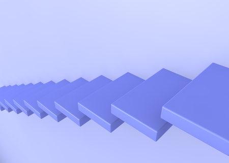 Stairs on a blue background. 3D illustrationの写真素材