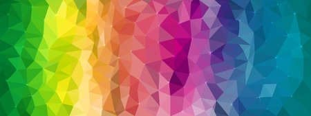 Abstract multicolored background with triangles and sparkling stars. Spectrum of all colors