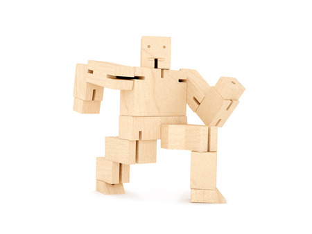 Wooden toy robotの写真素材