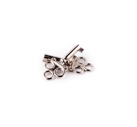 Two small vintage silver keyの写真素材