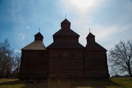 Old Ukrainian wooden churchのeditorial素材