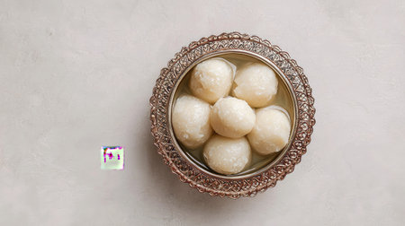 A beautifully arranged bowl of sweet coconut balls, showcasing the simplicity and elegance of traditional Indian desserts, perfect for festive occasions.の素材