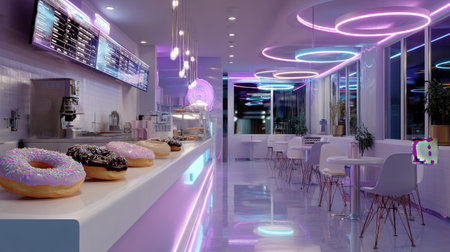 A vibrant and modern dessert cafの素材